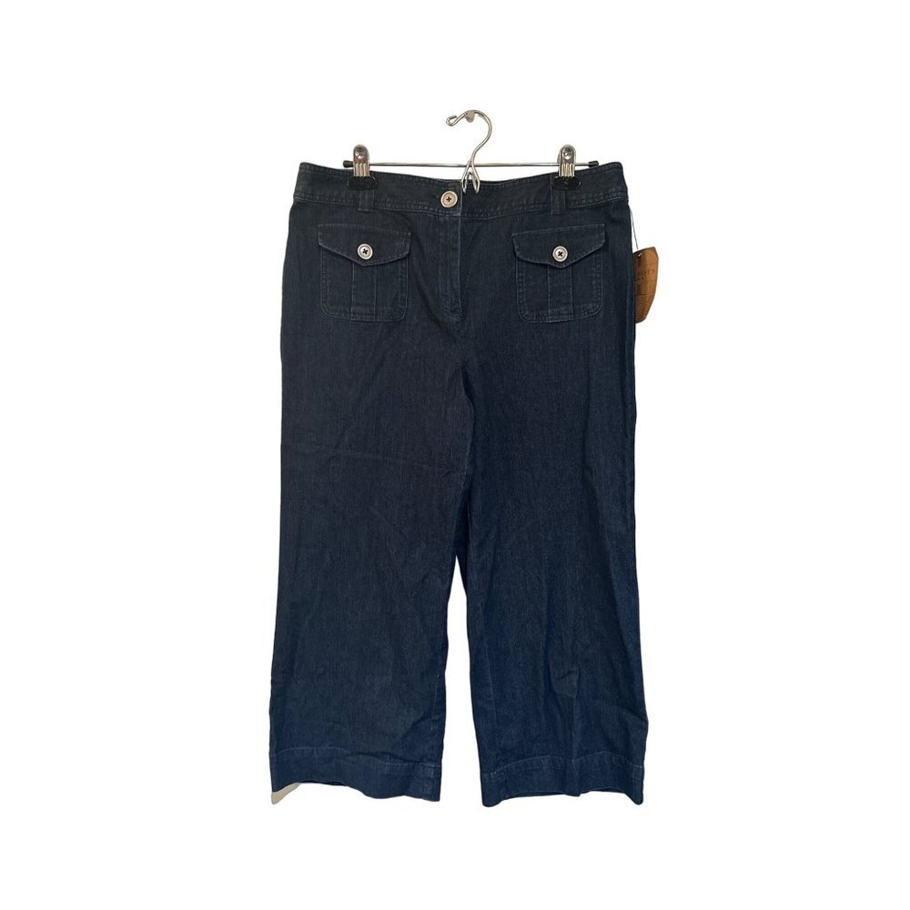 NWT Talbots denim wide leg capris size 14p